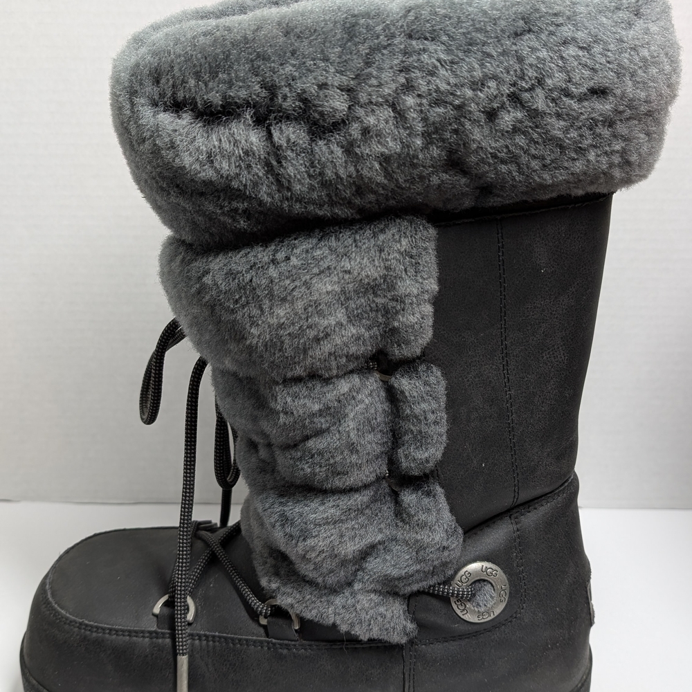 Ugg Sheepskin Leather Moon Boots Women US Size 9 - Picture 4 of 14